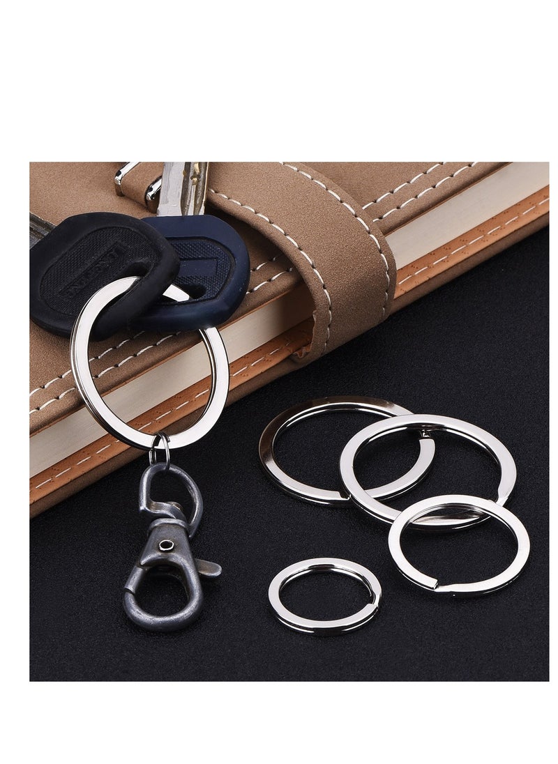 SYOSI - Flat Key Chains Rings, Silver Metal Key Rings with Chain for Crafts Home Car Office Keys DIY Accessories 3 Sizes (1.25 inch/ 32mm 1 inch/ 25mm 0.75 inch/ 20mm) 60 Pcs - Image 1