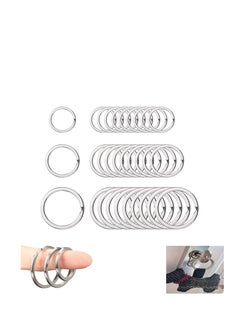 Flat Key Chains Rings, Silver Metal Key Rings with Chain for Crafts Home Car Office Keys DIY Accessories 3 Sizes (1.25 inch/ 32mm 1 inch/ 25mm 0.75 inch/ 20mm) 60 Pcs