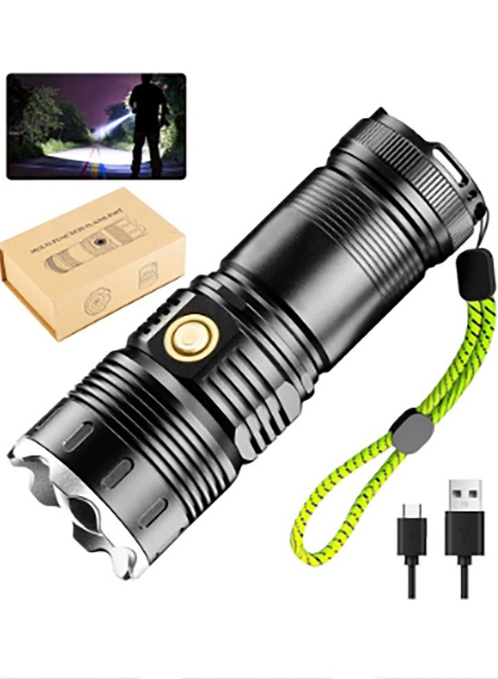 Bukela Rechargeable Flashlight, 100000 High Lumens Super Bright Led Flashlight with 4 Modes Zoom in/out Powerful Handheld Long Distance lighting Torch light - Image 1