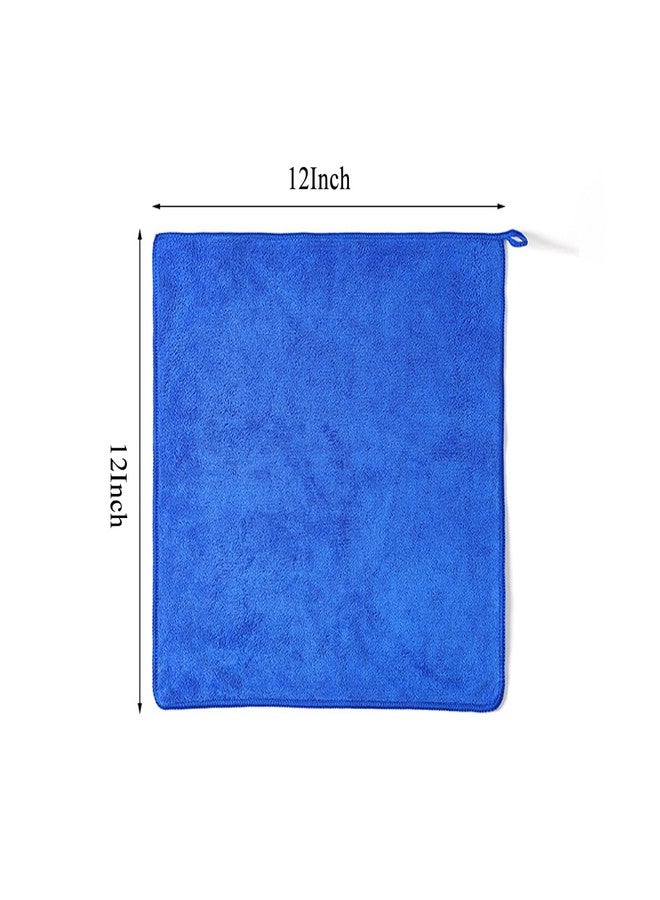 SURPRISE PIE Microfiber Cleaning Cloth for Kitchen Housekeeping Dish Electronics Dust Rags Thick Lint Free Car Wash DryingTowel (12"x12") Green/Blue/Orange -6 Pack - Image 2