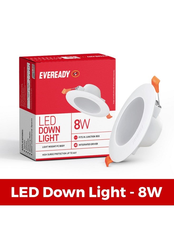 Eveready EVEREADY 8W LED Downlight, Round Shape, Cool Day White, 75 lm/W Efficiency, 4KV Surge Protection, 600 Lumens, 75mm Cut Size, Lightweight, Integrated Driver, Junction Box Fit - Image 2