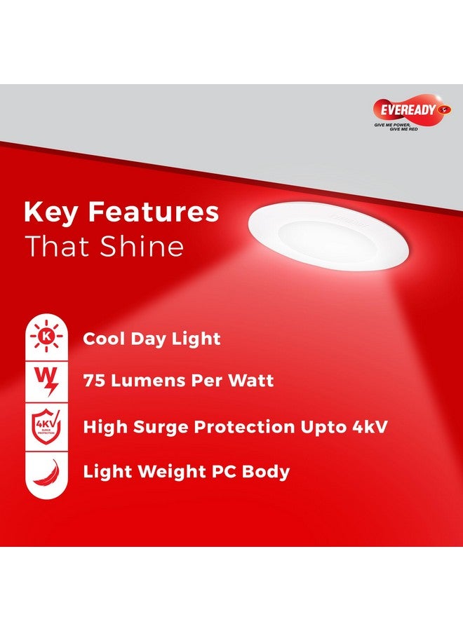 Eveready EVEREADY 8W LED Downlight, Round Shape, Cool Day White, 75 lm/W Efficiency, 4KV Surge Protection, 600 Lumens, 75mm Cut Size, Lightweight, Integrated Driver, Junction Box Fit - Image 3