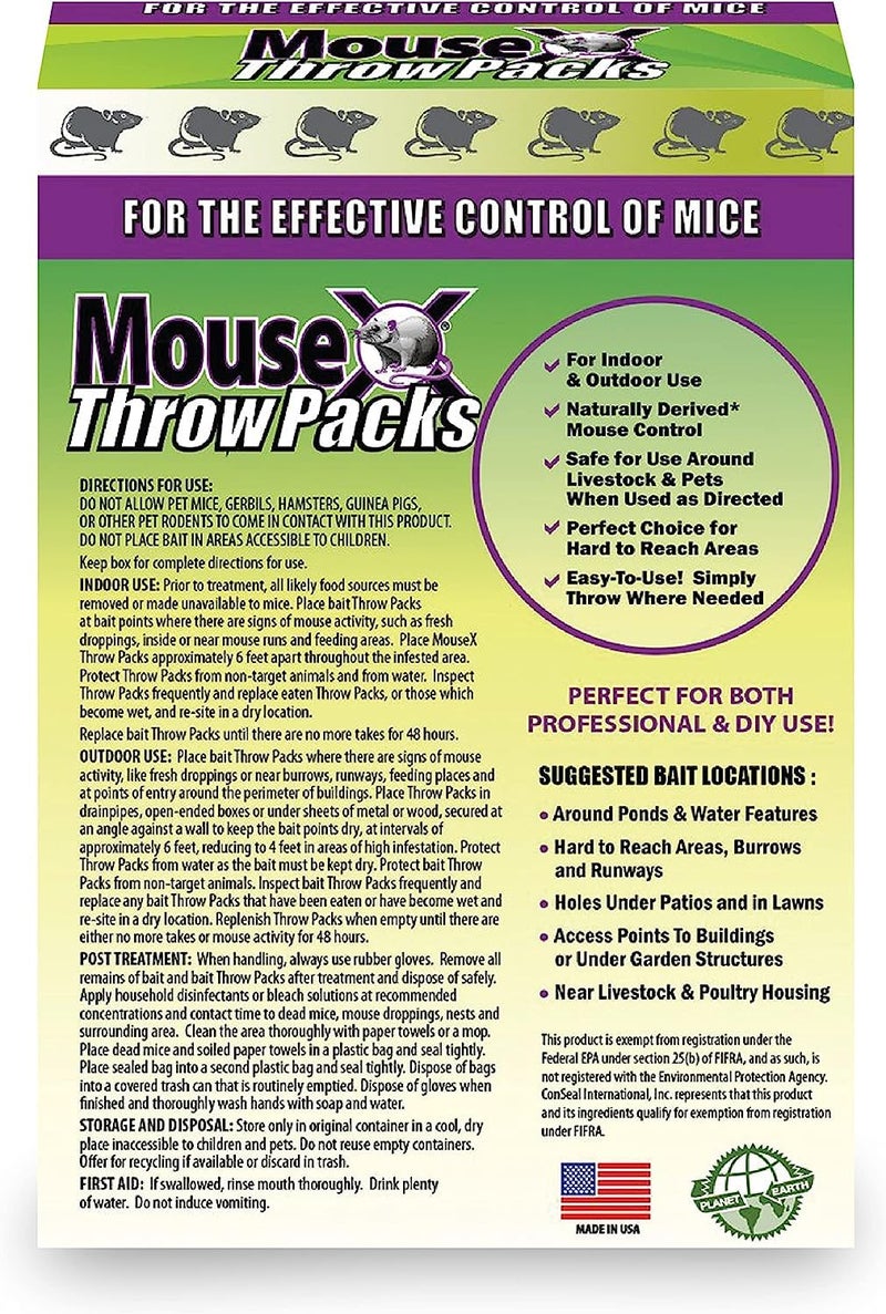 MouseX Throw Packs- for All Species of Rats Mice Safe Around Pets- Pack of 2 - Image 2