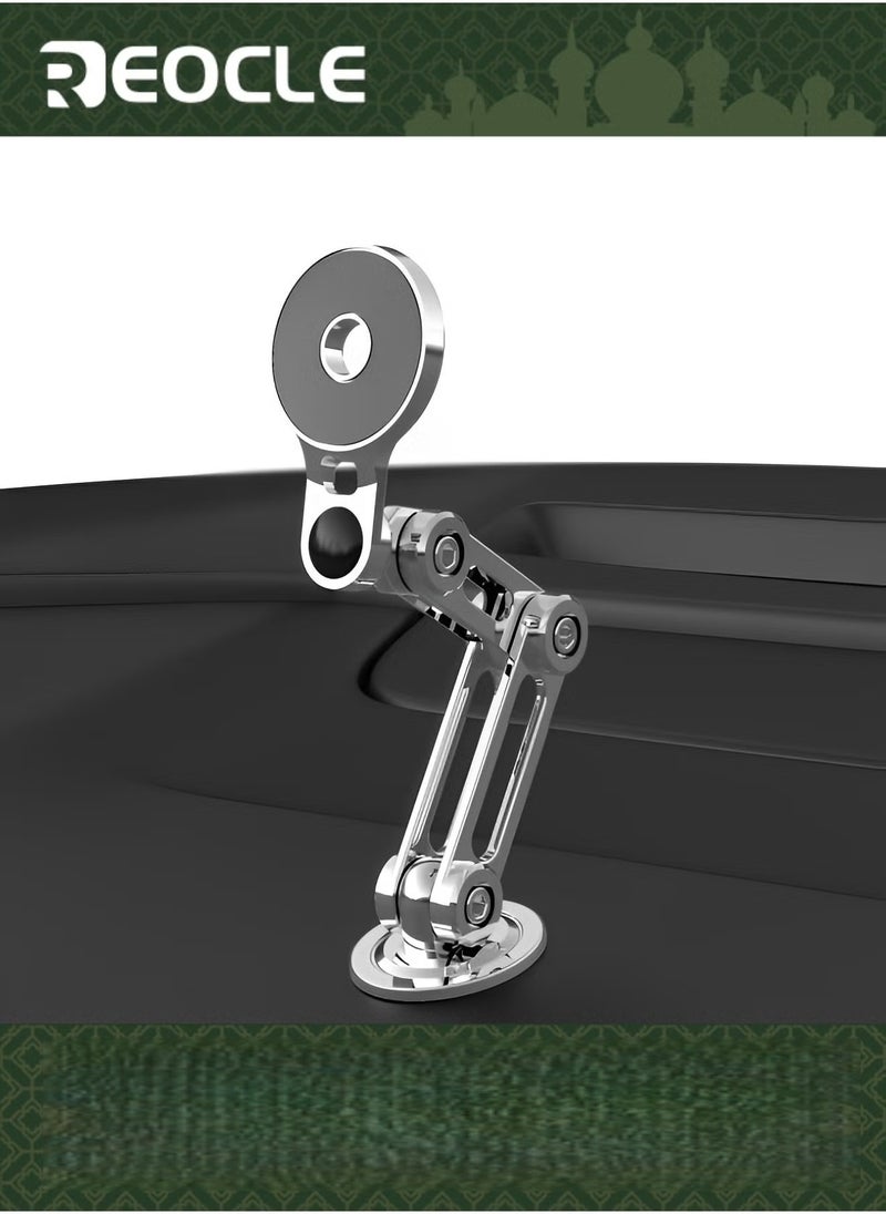 REOCLE Car Phone Holder Universal 360° Alloy Folding Magnetic Cellphone Holder for Car Hands Free Adjustable Bracket Dashboard Phone Car Mount with Metal Ring for All Smartphone - Image 1