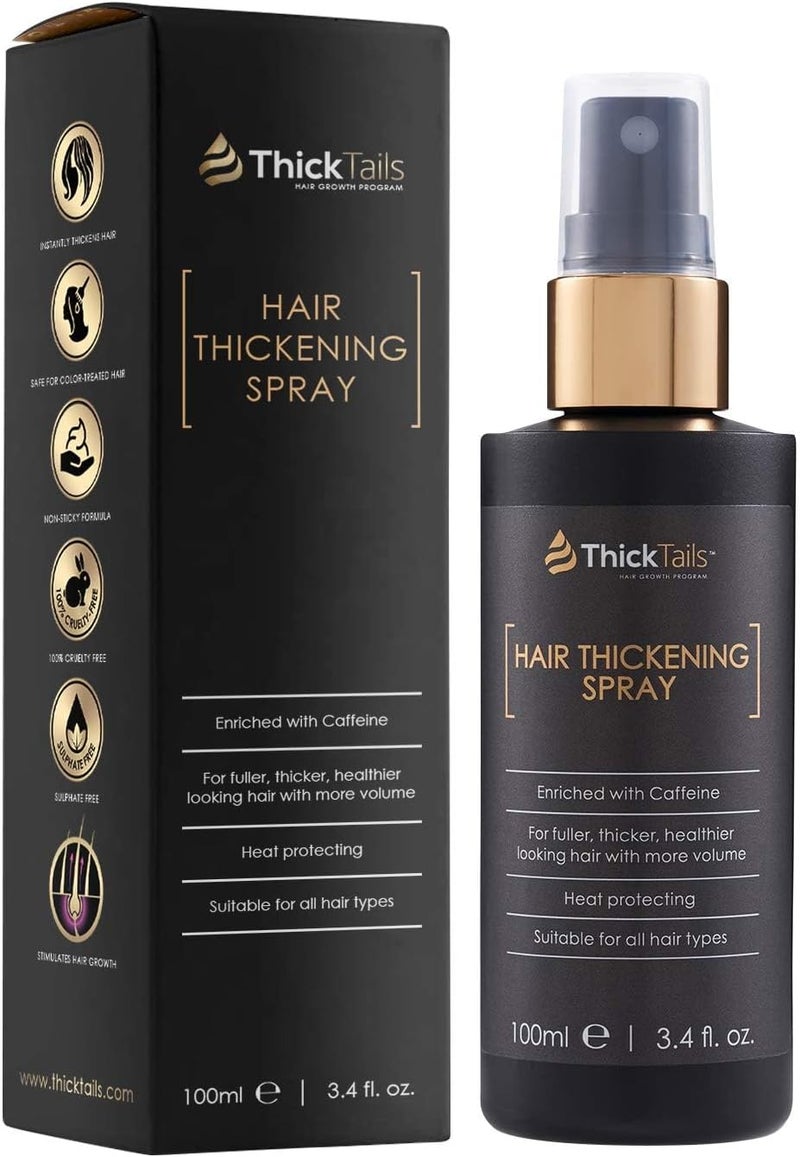 ThickTails Instant Hair Thickening Spray for Women Men Adds Volume FullerLooking Hair Instantly Lightweight SulphateFree PreStyler with Caffeine Keratin No Residue 100ml