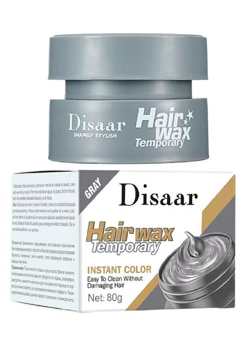 Disaar Shapely Stylish Hair Wax Temporary Instant  Color Easy To Clean Without Damaging Hair Gray - Image 1
