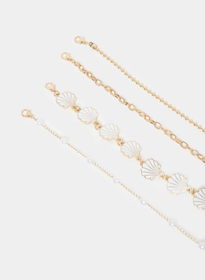 Styli Styli Set of 4 - Shell Charm Assorted Anklet