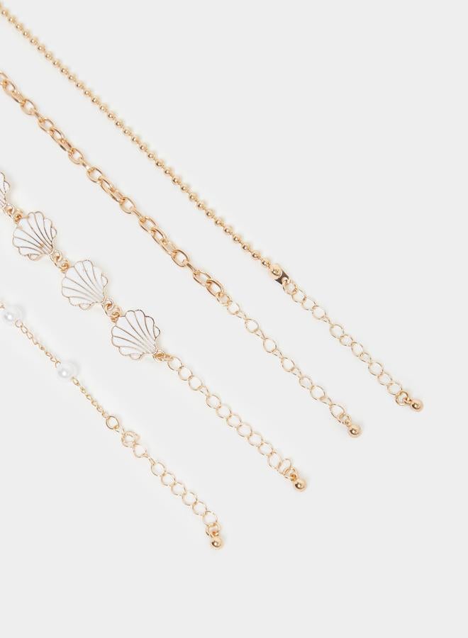 Styli Set of 4 - Shell Charm Assorted Anklet - Image 4