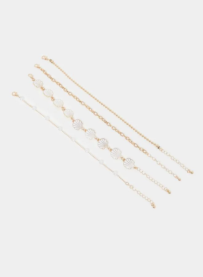 Styli Styli Set of 4 - Shell Charm Assorted Anklet