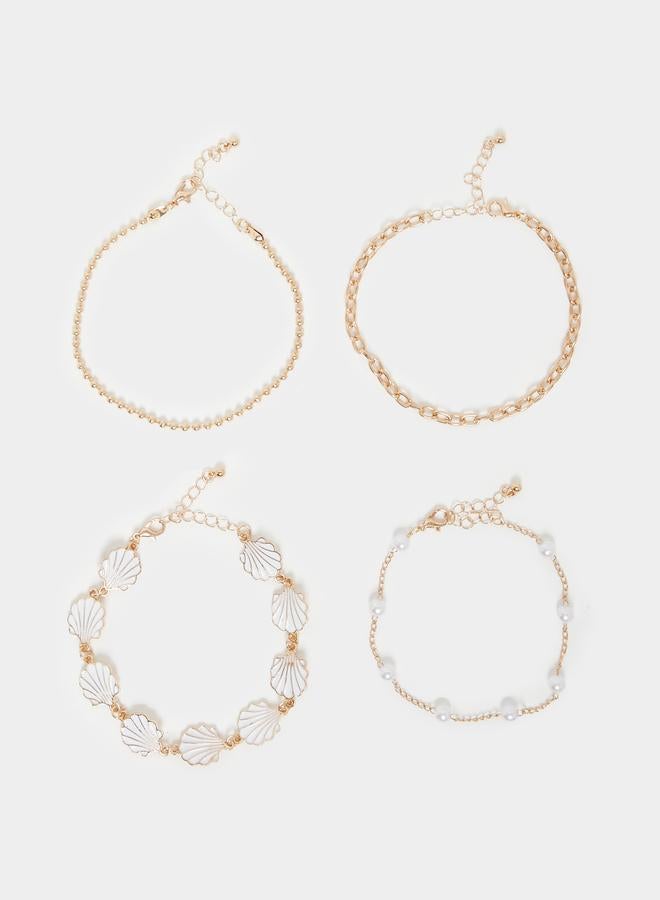Styli Set of 4 - Shell Charm Assorted Anklet - Image 1