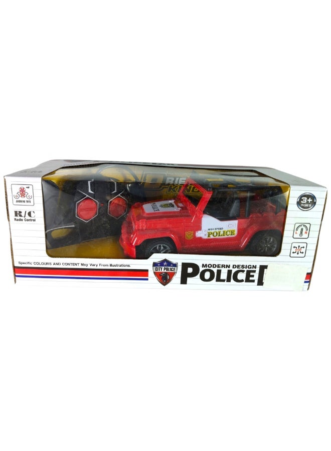 GTG TOYS Remote control police car, modern design, plastic, radio control, red, for children aged 3 years and up - Image 1