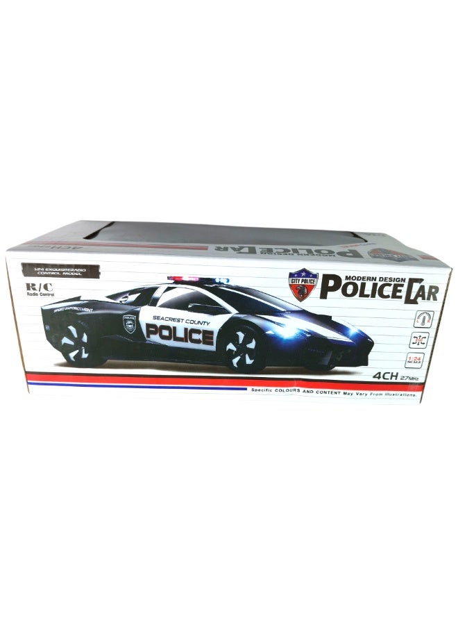 GTG TOYS Remote control police car, modern design, plastic, radio control, red, for children aged 3 years and up - Image 3