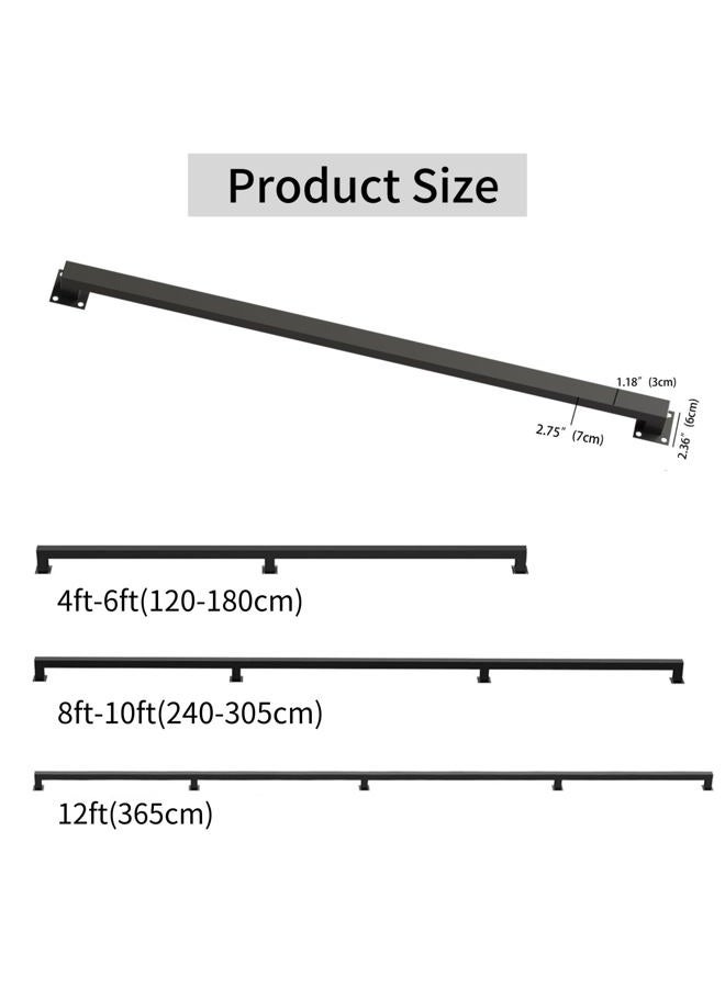 CAVAOSEY 8FT Stair Railings Indoor, Black Iron Railings for Stairs, Industrial Handrail Wall Mounted, Hand Railing for Stairs Indoor 500lbs Load Capacity, Sturdy Stair Railing for Loft Porch Deck, 3 Sections - Image 3