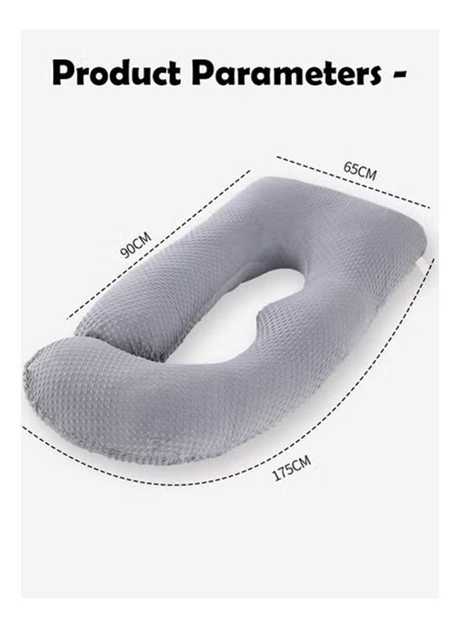 كلناميان وسادة حمل على شكل حرف U وسادة أمومة لكامل الجسم مع غطاء قابل للإزالة للنوم الجانبي والظهر والساقين ودعم البطن، مثالية للقراءة وإطعام الطفل والنوم - Image 2