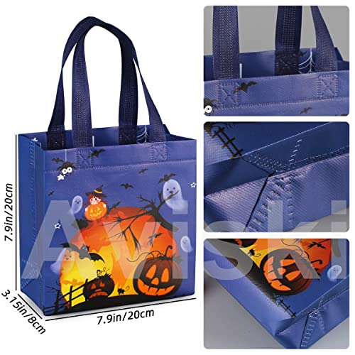 Aviski 8PCS Halloween Trick or Treat Bags, Small Halloween Tote Bags with Handles, Gift Bags, Multifunctional Non-Woven Halloween Bags for Gifts Wrapping, Trick or Treat, Halloween Party Supplies - Image 2