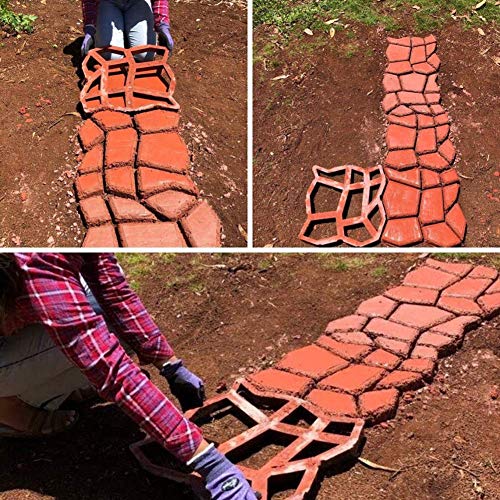 VanSmaGo Plastic Stone Mold, Vinus Pathmate Stone Mold Paving Pavement Concrete Mould Stepping Stone Paver Walk Way,Multicolor, 22.9 x 7.6 x 42.9 Centimeters - Image 4