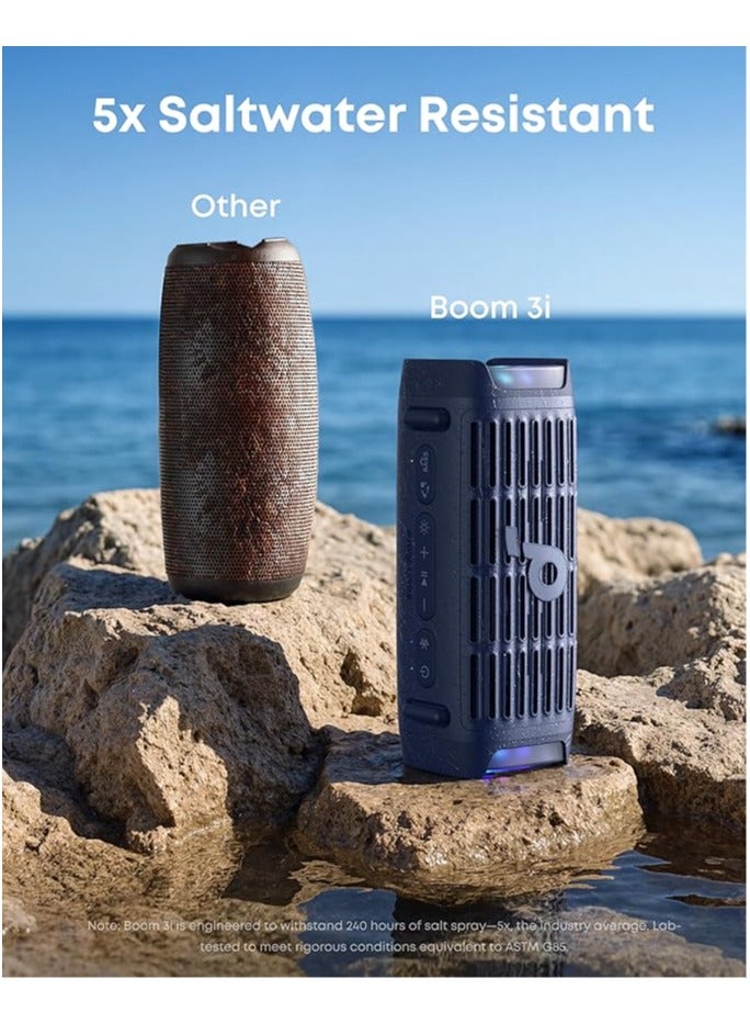 Soundcore Boom 3i by Anker, Rugged Outdoor Speakers, IP68 Waterproof, Floating Playback, Saltwater-Resistant, BassUp 2.0, 50W Portable Speaker, Bluetooth 5.3, 16H, TWS, Kayak/Fishing/Camping - Blue - Image 5