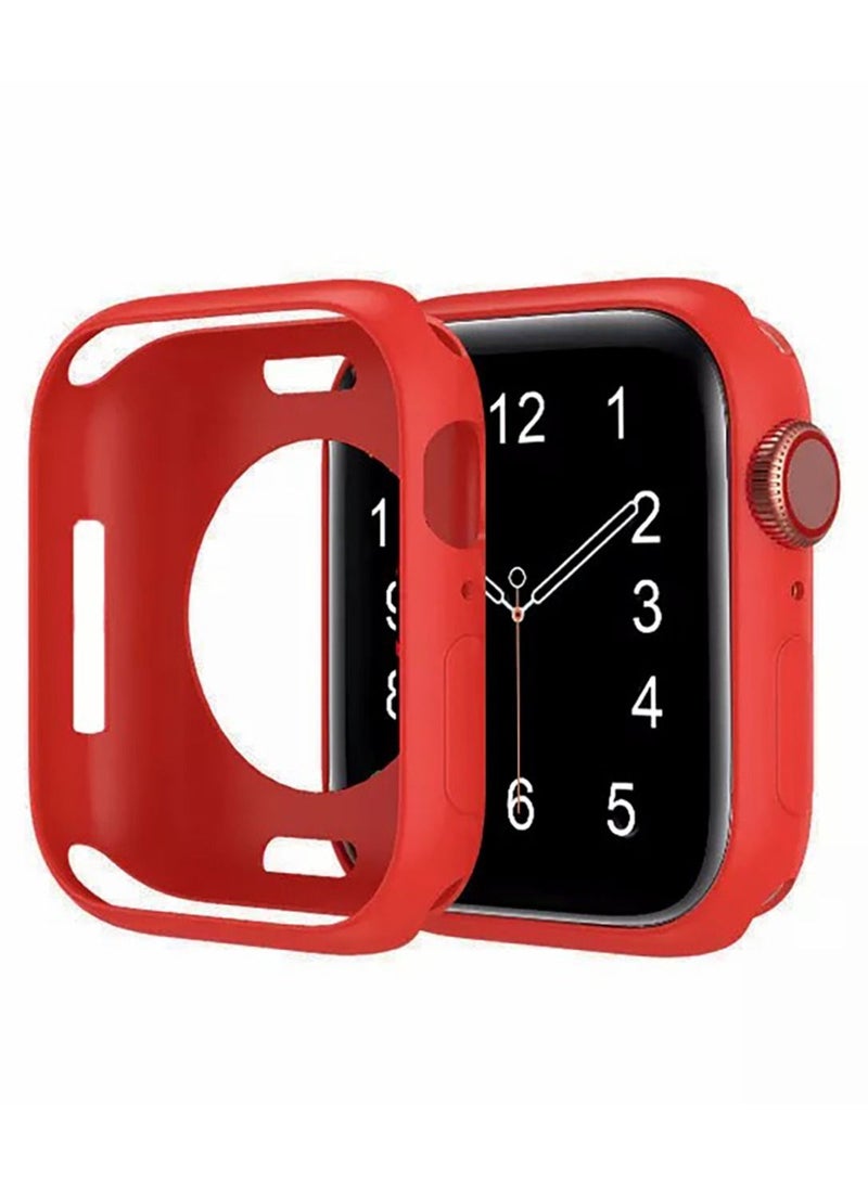Silicon Case For Apple Watch Series 7 45mm - Red