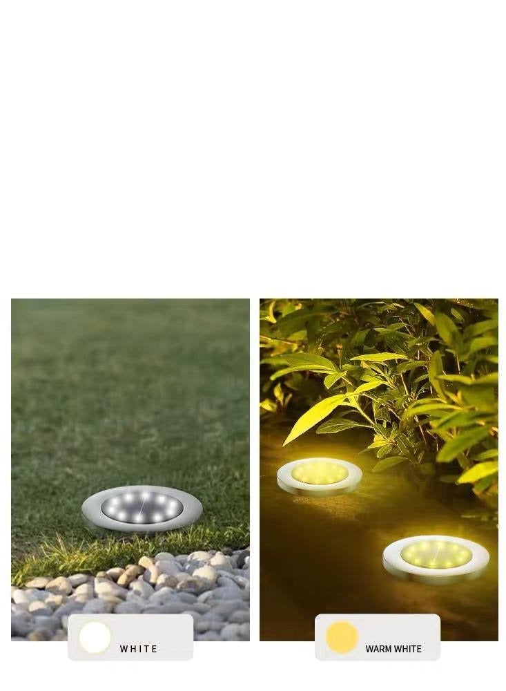 mooni A set of outdoor lights with powerful solar powered LED lights for gardens  outdoor places, and decoration with a built in battery and strong light diameter 11.6 cm  4 pieces - Image 5