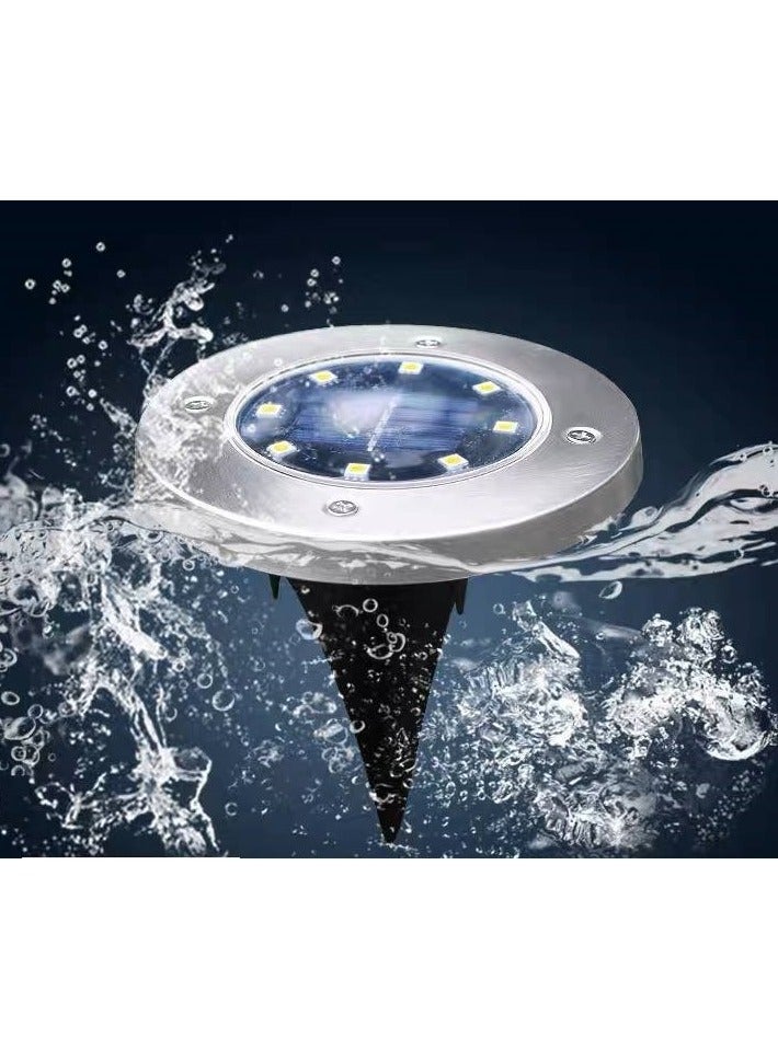 mooni A set of outdoor lights with powerful solar powered LED lights for gardens  outdoor places, and decoration with a built in battery and strong light diameter 11.6 cm  4 pieces - Image 4
