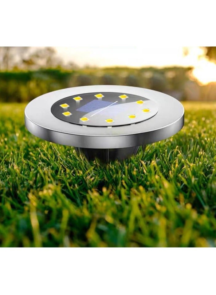 mooni A set of outdoor lights with powerful solar powered LED lights for gardens  outdoor places, and decoration with a built in battery and strong light diameter 11.6 cm  4 pieces - Image 3