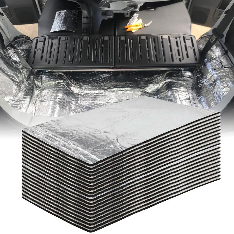EAST FOREST 276mil 157x98 Aluminum Foil Heat Shield Mat 2153 sqft Sound Deadener Mat Noise  Heat Insulation Moistureproof Waterproof for Car Hood Ceiling Door Sound Deadener for Cars Black