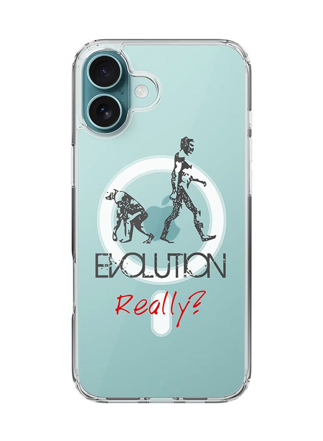 Stylizedd For iPhone 16 Plus Case [Compatible with MagSafe] Slim Magnetic cover Clear Phone Case - Evolution, Really (Grey) - Image 1