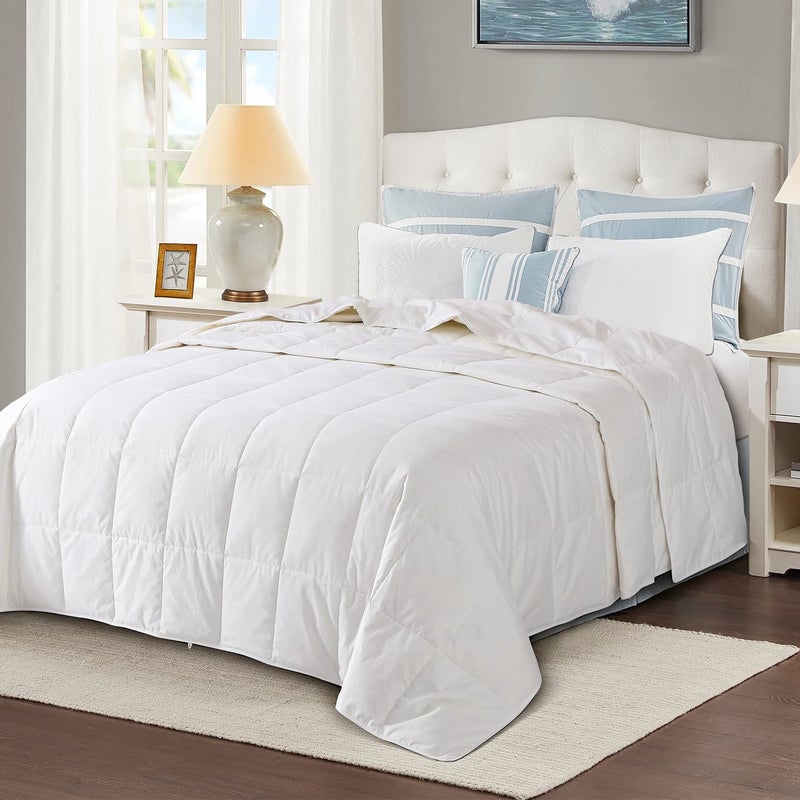 Globon Down Blanket California King Size Extra Lightweight Summer ComforterDuvet Insert for Hot SleepersNoiseless  Extra Soft 13 Ounce Fill Weight White