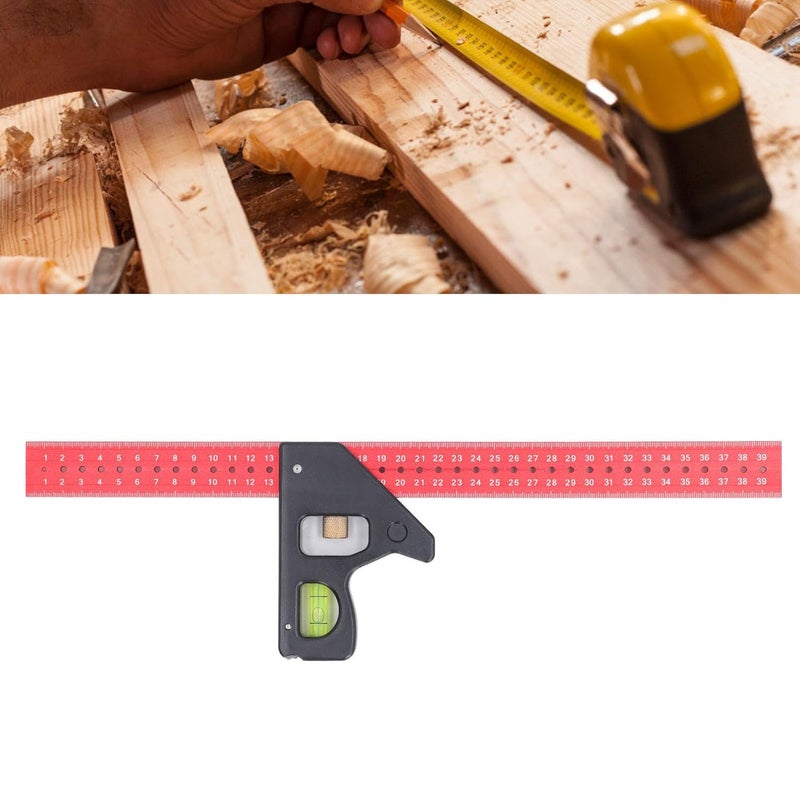 Aluminum Alloy Adjustable Sliding Ruler 90 45 Degree Angle Measurement Tool 40cm Length - Image 5