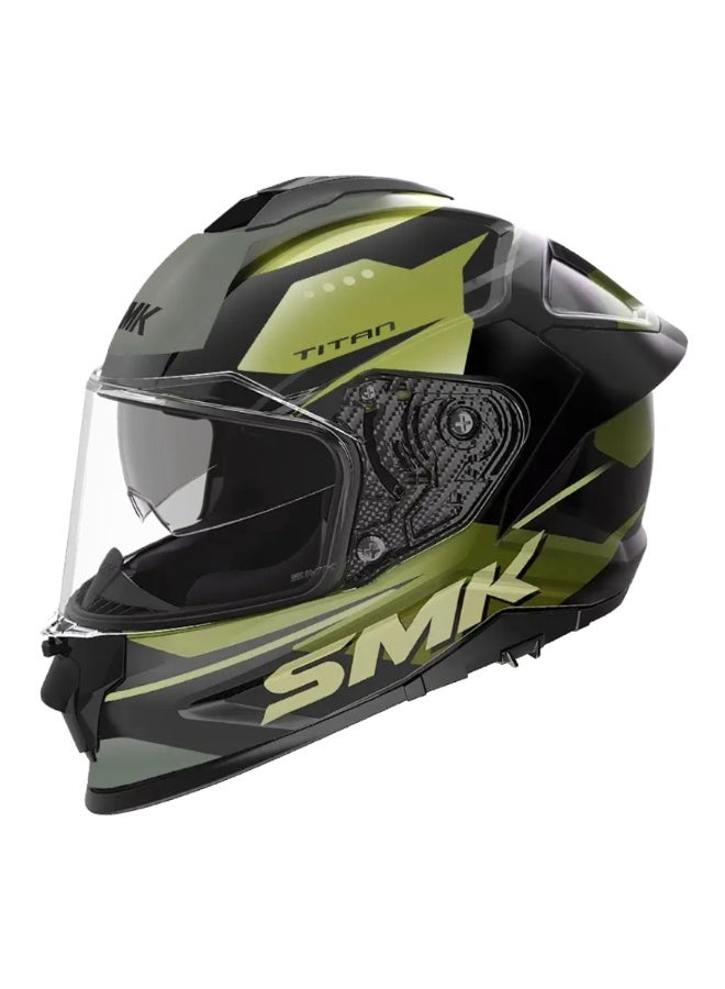 SMK Full Face Motorcycle Helmet with Clear Visor Sporter Graphic GL248 Premium Fiber Technology Aerodynamic Dual Visor Riding Helmet 2XL - Image 1