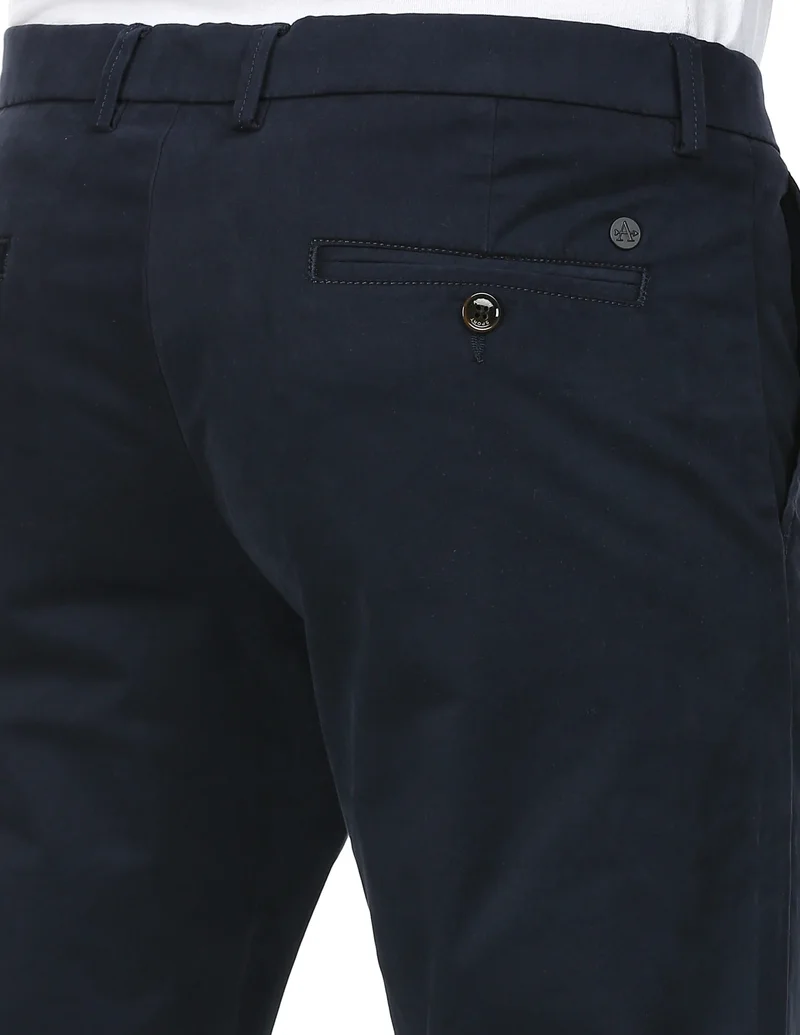 Arrow Navy Mid Rise Flat Front Casual Trousers for Men | Best Price UAE