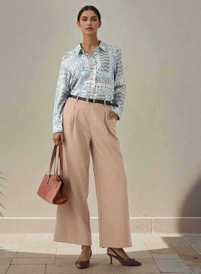 Splash FAV Regular Fit Viscose Printed Shirt with Collar