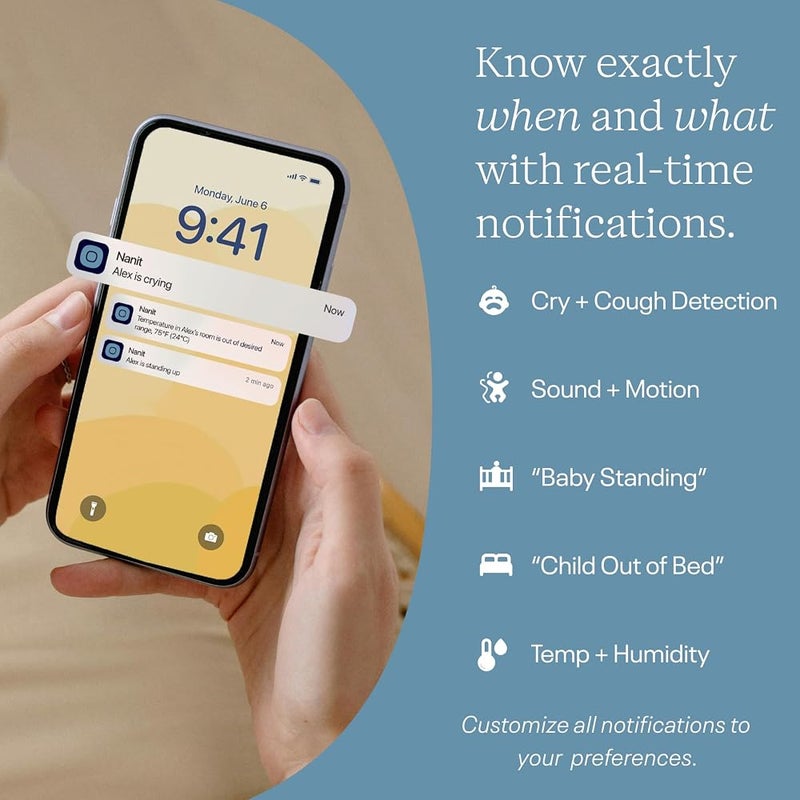 Nanit Pro Smart Baby Monitor - Camera & Wall Mount- 1080p Wi-Fi Video Camera, 2-Way Audio, See Your Baby from Anywhere, Sound/Motion/Cry Notifications, Night Vision - Image 3