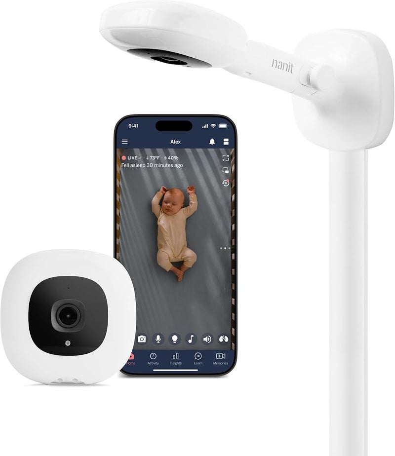 Nanit Pro Smart Baby Monitor - Camera & Wall Mount- 1080p Wi-Fi Video Camera, 2-Way Audio, See Your Baby from Anywhere, Sound/Motion/Cry Notifications, Night Vision - Image 1
