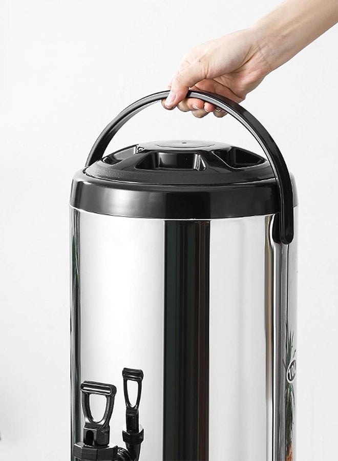 Stainless steel double-layer tea cup for commercial and household use, 6L large capacity, suitable for holding coffee beverages, herbal tea, boiled water, soy milk and fruit juice - Image 2