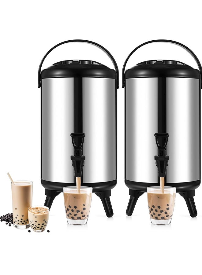 Stainless steel double-layer tea cup for commercial and household use, 6L large capacity, suitable for holding coffee beverages, herbal tea, boiled water, soy milk and fruit juice - Image 5
