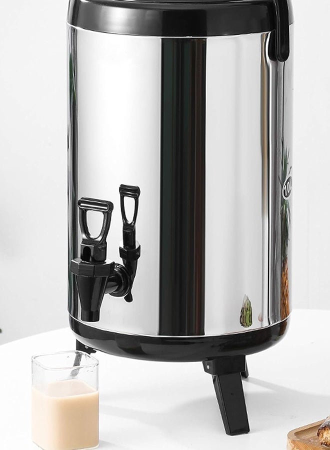 Stainless steel double-layer tea cup for commercial and household use, 6L large capacity, suitable for holding coffee beverages, herbal tea, boiled water, soy milk and fruit juice - Image 4