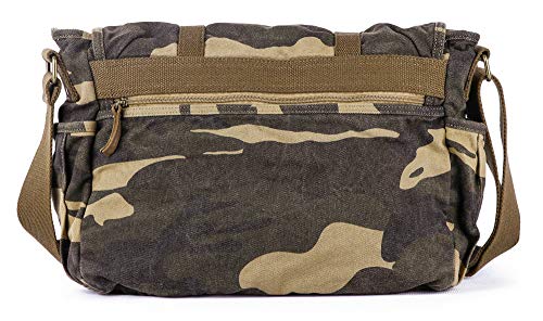 GOOTIUM Canvas Messenger Bag - Vintage Shoulder Bag Frayed Style Boho Purse, Camo - Image 3