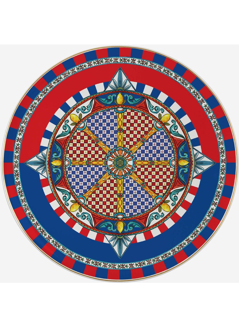 Baci milano Red Blue Porcelain Cake Plate 21 cm 