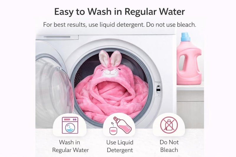 BRANDONN New Born Baby Blanket Pack of Super Soft Bathrobe Wrapper Bath Towel for Boys, Girls, Babies (Pink Rabbit, Length 82 cm x Width 82 cm, 0-12 Months) - Image 5