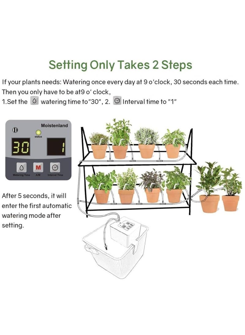 SYOSI - Automatic Irrigation System, Electric Automatic Drip Irrigation Kit DIY Self Watering with Timer, USB Power Operation and Programming Vacation Plant Watering Devices for Indoor Potted Plants - Image 1