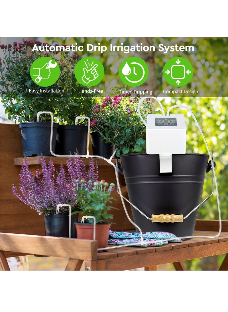 SYOSI - Automatic Irrigation System, Electric Automatic Drip Irrigation Kit DIY Self Watering with Timer, USB Power Operation and Programming Vacation Plant Watering Devices for Indoor Potted Plants - Image 1