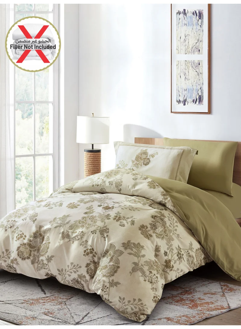 دوناتيلا طقم غطاء لحاف مشجر 4 قطع مقاس كوين يناسب سرير 150×200 سم مايكروفايبر ناعم , تصميم راقي و انيق , يناسب جميع الفصول (لا يشمل حشوة اللحاف)