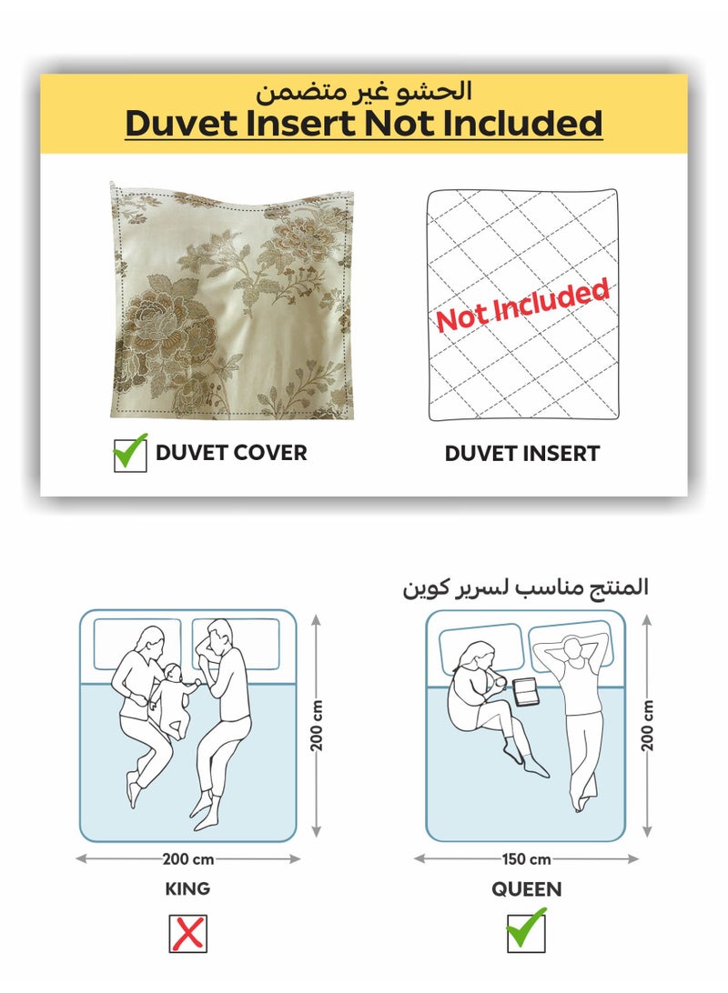 دوناتيلا طقم غطاء لحاف مشجر 4 قطع مقاس كوين يناسب سرير 150×200 سم مايكروفايبر ناعم , تصميم راقي و انيق , يناسب جميع الفصول (لا يشمل حشوة اللحاف)  - Image 3