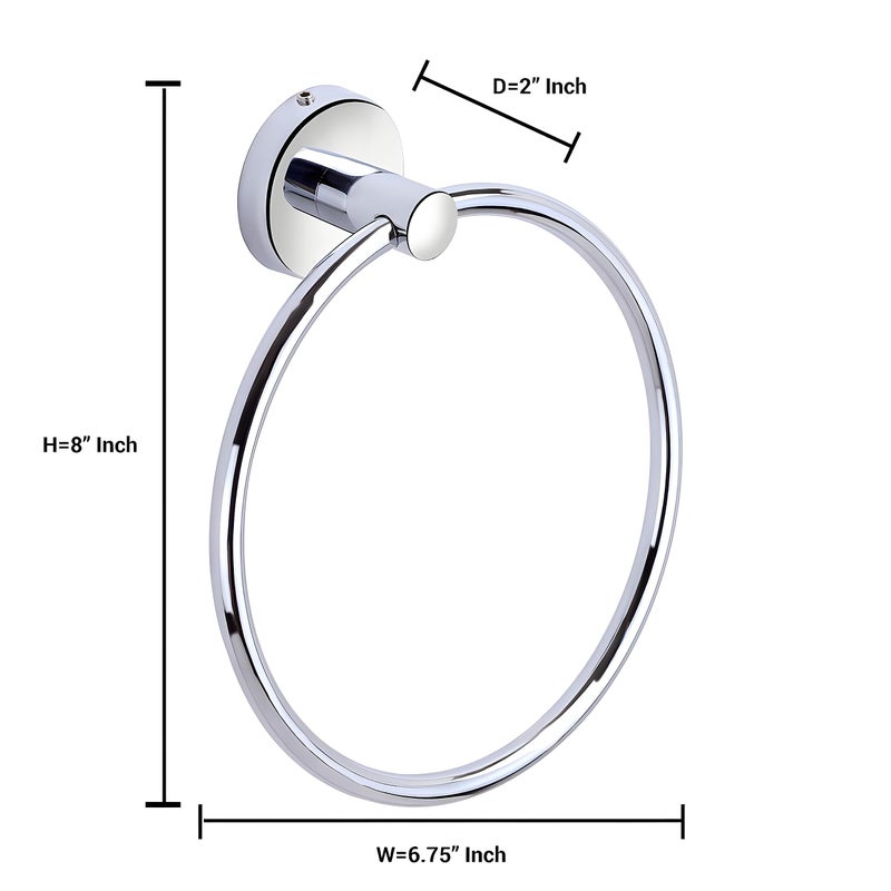 Growfynd Stainless Steel 304 Grade Chrome Finished Round Napkin Ring/Towel Ring/Napkin Holder/Towel Hanger/Towel Holder for Bathroom/Kitchen/Wash Basin Circular (Pack of 2) - Image 4