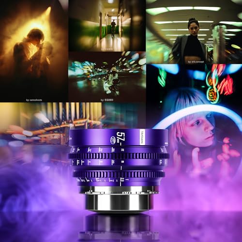 7artisans 57mm T29 Floral Bloom Art Series Explosive Bokeh FullFrame Manual Focus Professional Cine Lens PL Mount Compatibility for Creative Photography and Filmmaking Purple - Image 3