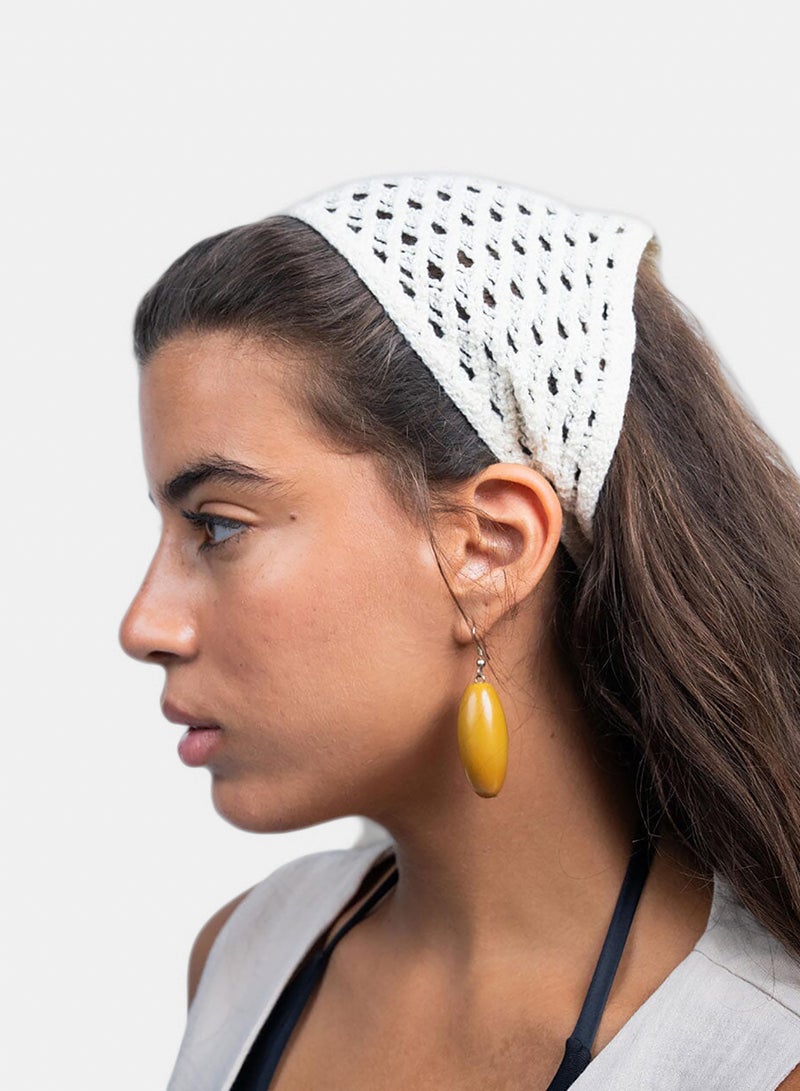 Creme Raw Crochet Bandana
