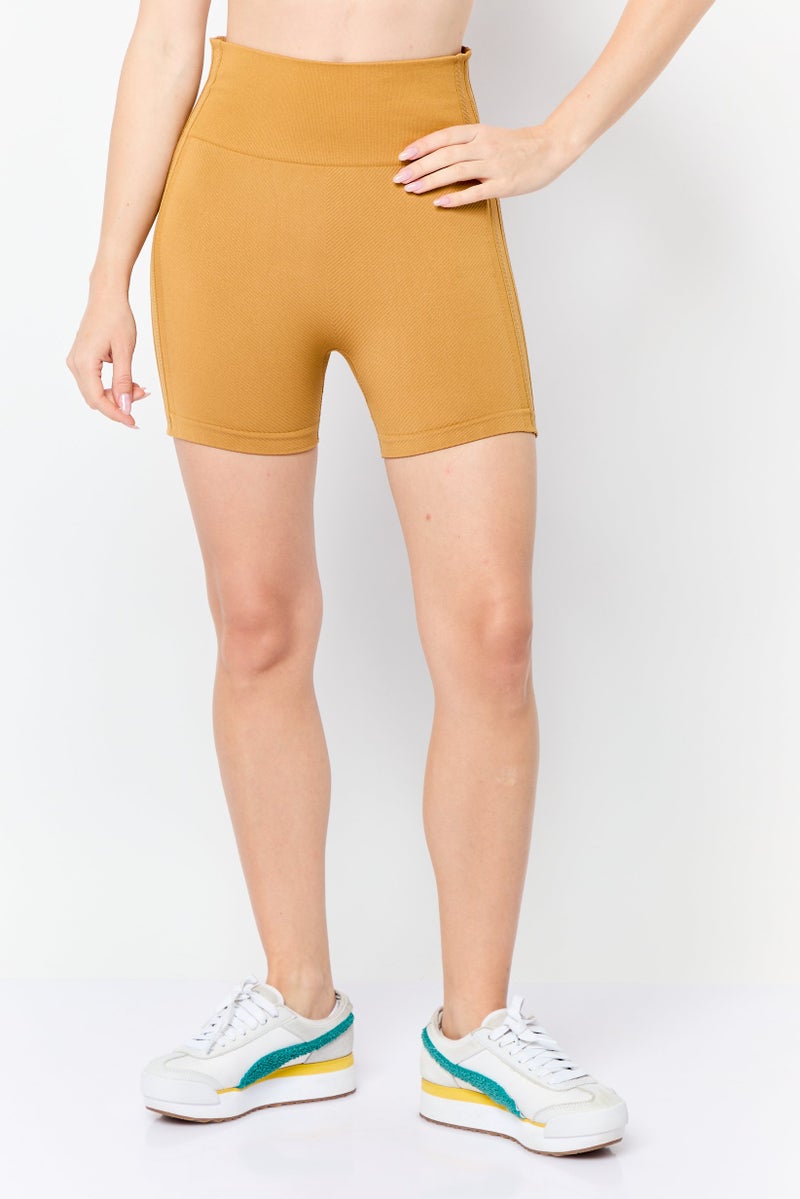 Adidas x Ivy Park Women Sportswear Fit Training Shorts, Brown - Image 1