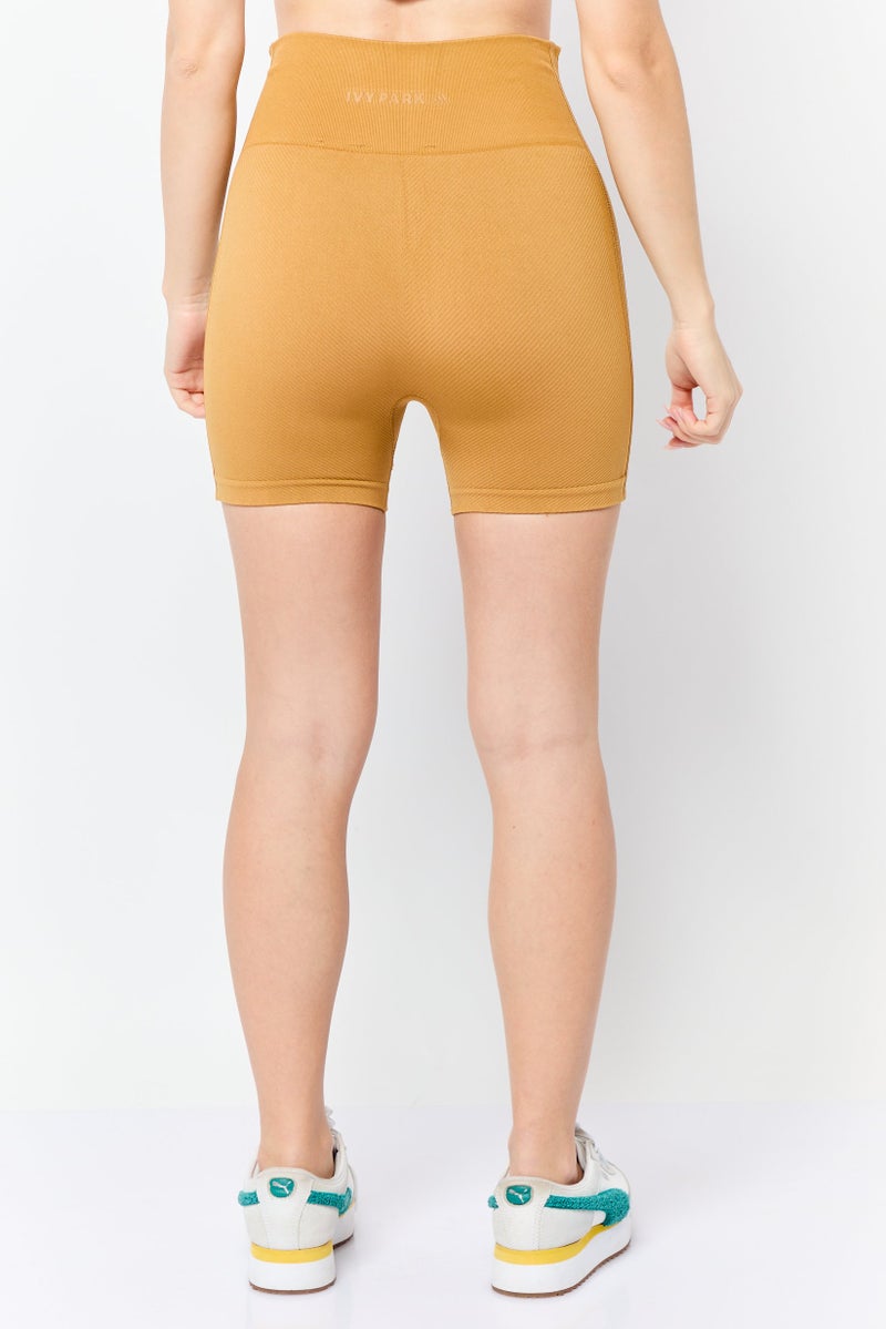 Adidas x Ivy Park Women Sportswear Fit Training Shorts, Brown - Image 3