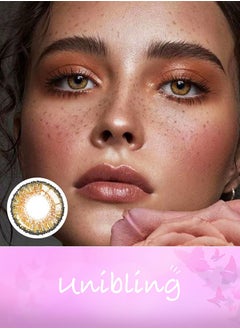 Unibling Pure Hazel Yearly Colored Contact Lenses, Unisex Cosmetic Contact Lenses, Enlargement Collection, Light Brown, With Case  - Image 5